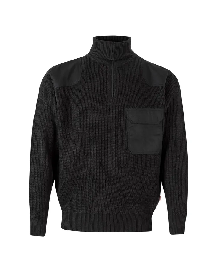 Pull en grosse maille, col montant