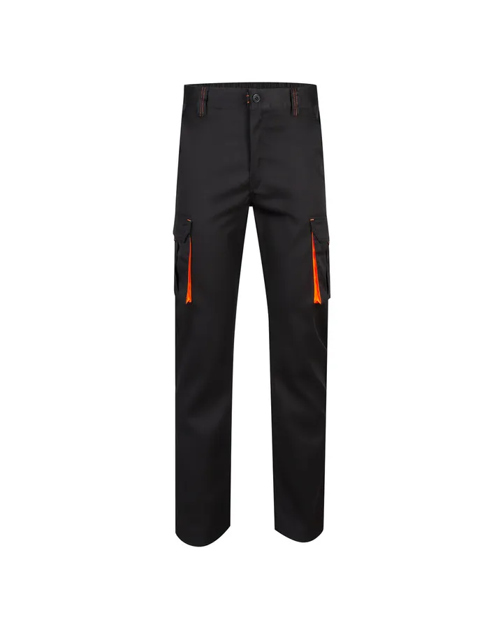 Pantalon stretch bicolore multipoches