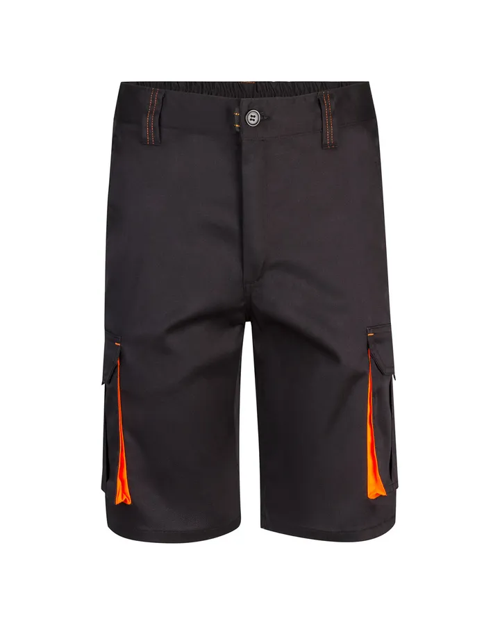Bermuda stretch bicolore multipoches