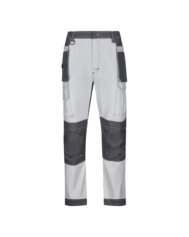 Pantalon stretch bicolore avec poches flottantes, toile canvas
