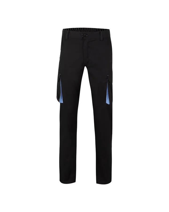 Pantalon stretch bicolore multipoches