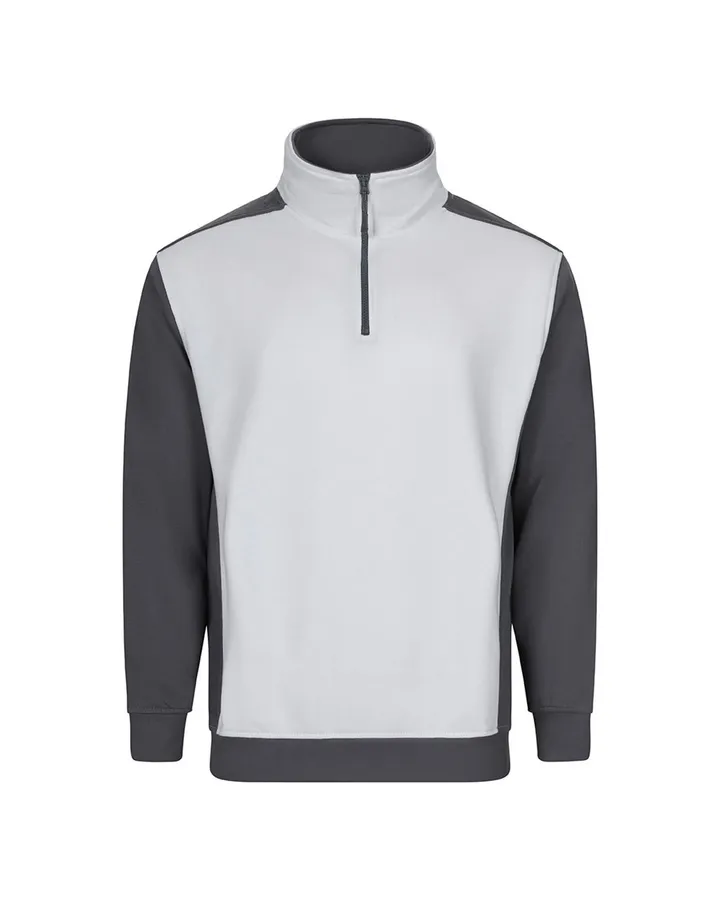 Sweat bicolore demi zippé