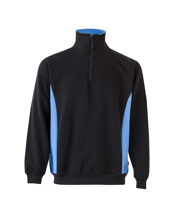 Sweat bicolore demi-zippé