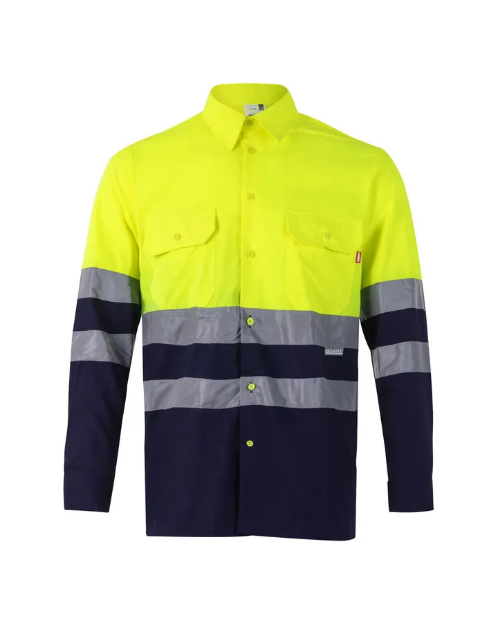 Chemise bicolore à manches longues