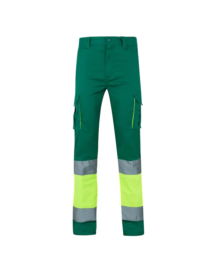 Pantalon stretch bicolore multipoches