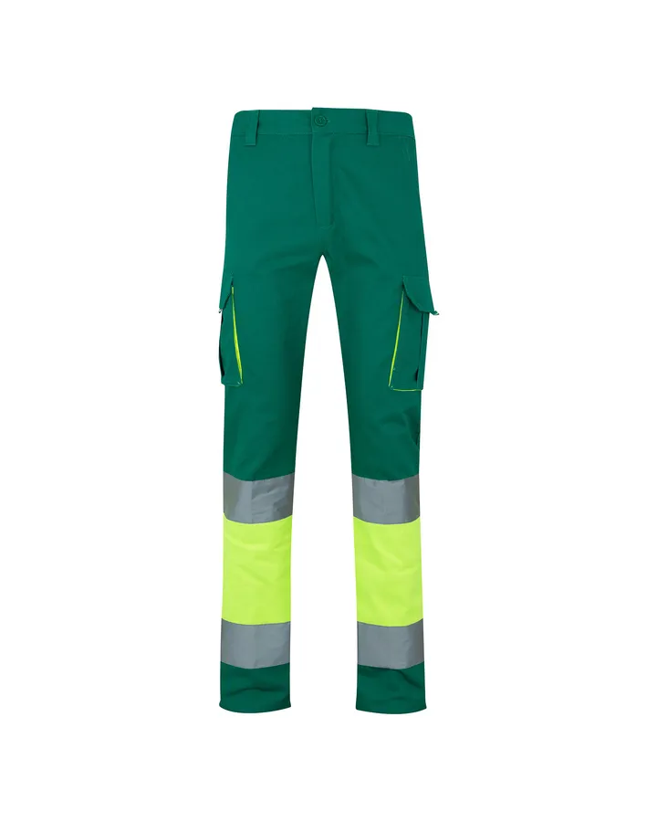 Pantalon 100% coton bicolore multipoches