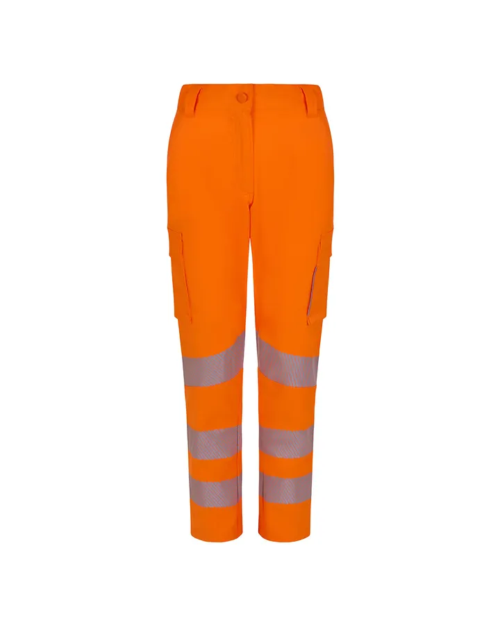 Pantalon stretch recyclé avec bande segmentée femme