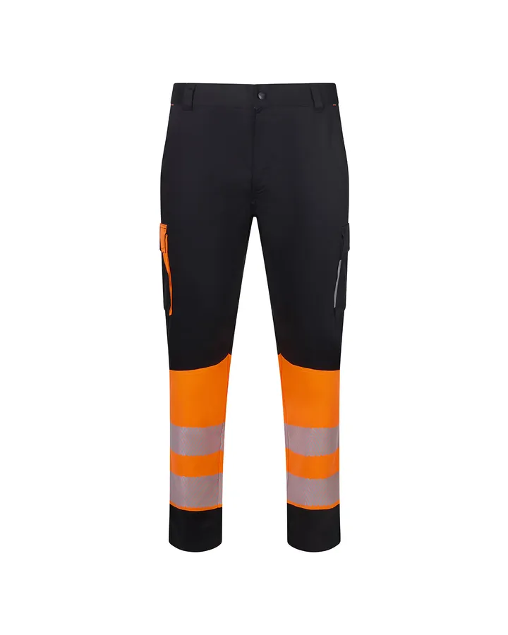 Pantalon stretch bicolore recyclé avec bande segmentée