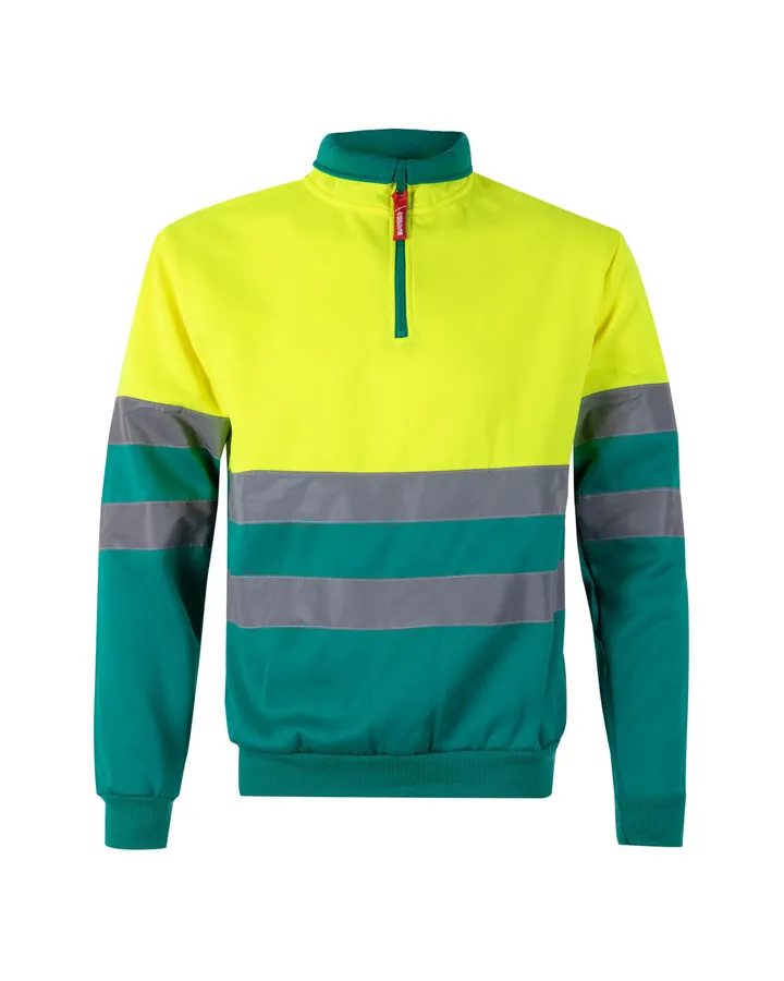 Sweat bicolore demi-zippé