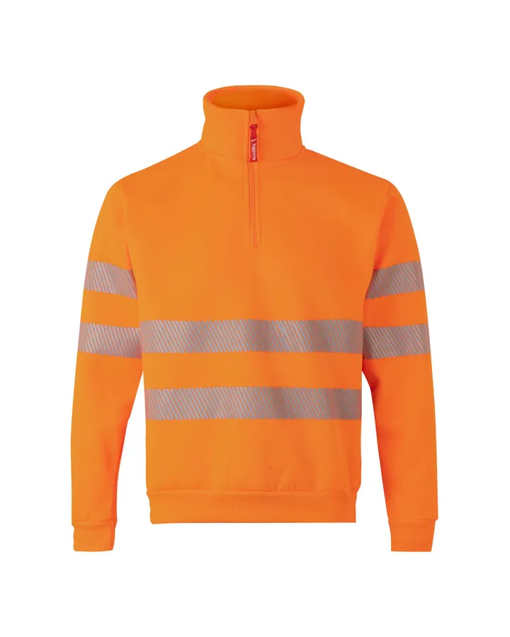 Sweat demi-zippé, avec bande segmentée