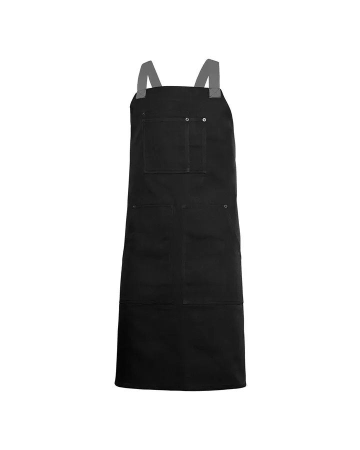 Tablier à bavette bicolore, tissu canvas