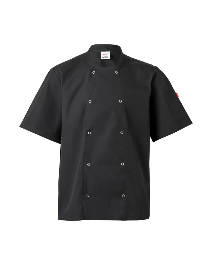 Veste de cuisine à manches courtes avec boutons pression