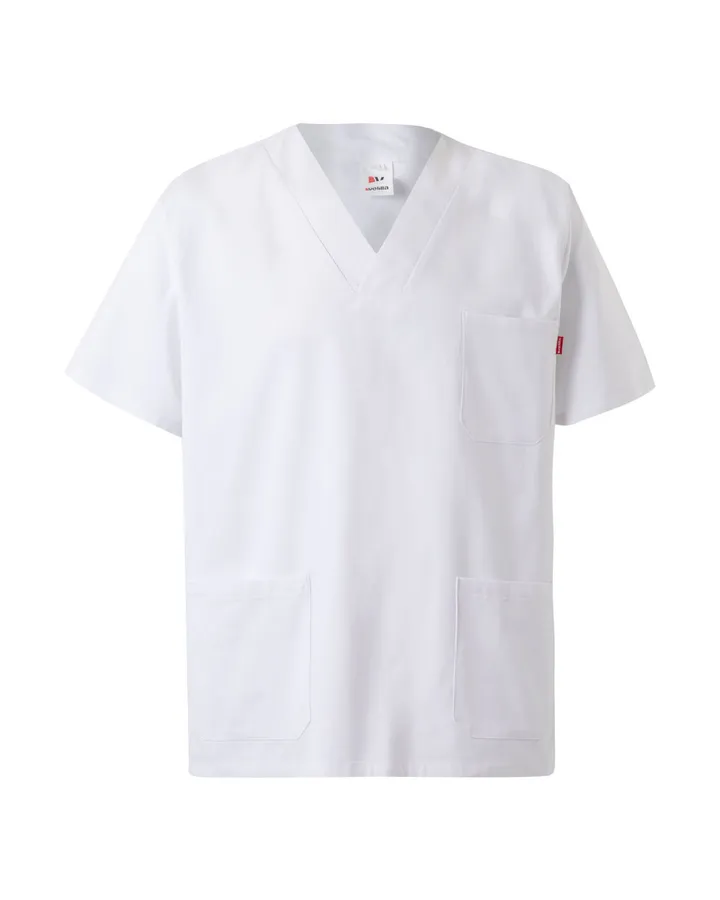 Tunique médicale 100% coton à manches courtes