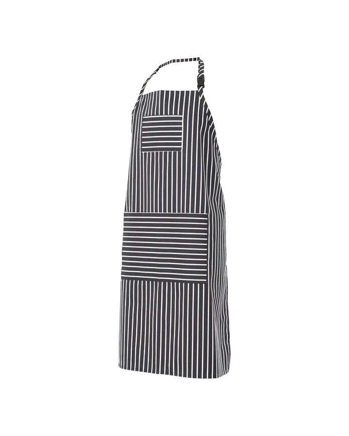 Tablier bavette à rayures, avec poche
